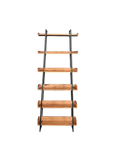 Duna Range 74 Inch 6-Tier Wooden Ladder Storage