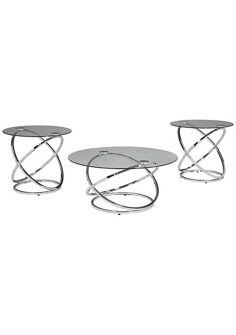 Duna Range Contemporary Glass Top Table Set with