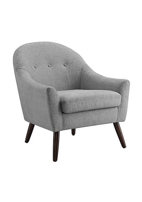 Accent Chair with Dotted Fabric and Splayed Legs, Gray