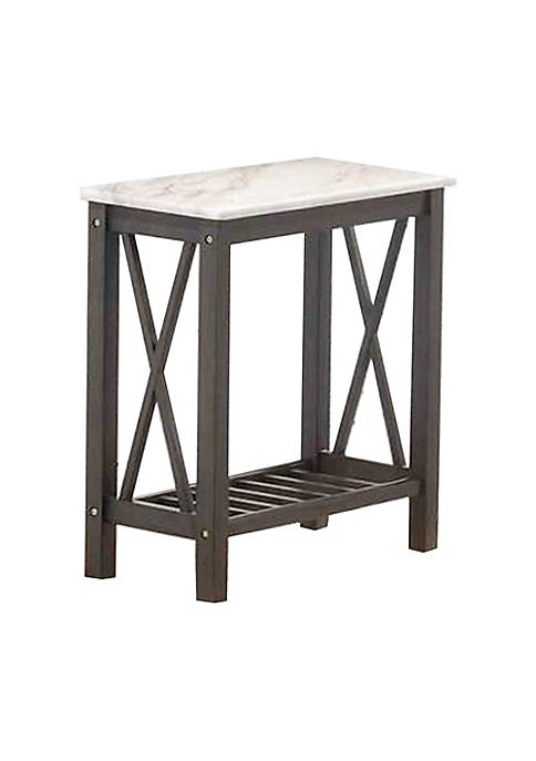 Duna Range Wooden Side Table with Slatted Shelf
