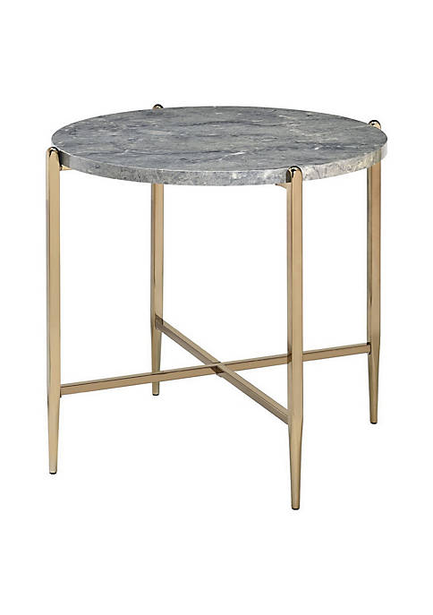 Duna Range End Table with Oval Marble Top