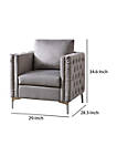 Accent Chair with Pillow Back and Button Tufted Design, Gray