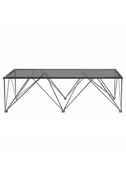 Duna Range Glass Top Square Coffee Table with