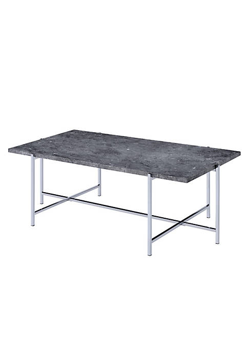Duna Range Marble Top Coffee Table with Trestle