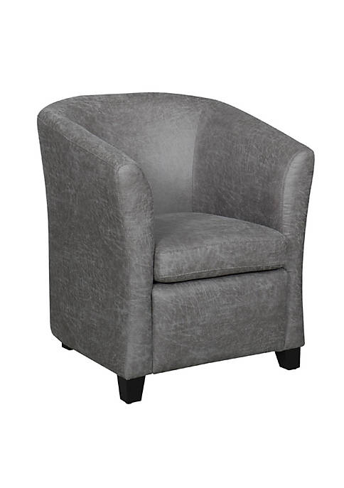 Duna Range 19 Inch Leatherette Curved Armchair, Distressed