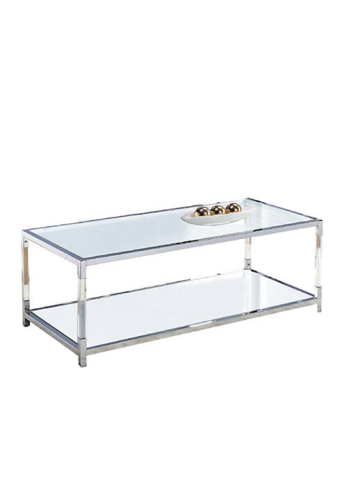 Duna Range Glass Top Metal Coffee Table with