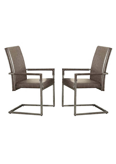 Duna Range Metal Arm Chairs with Leatherette Padded