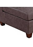 Contemporary Leatherette Armless Chair with Tufted Back, Dark Brown