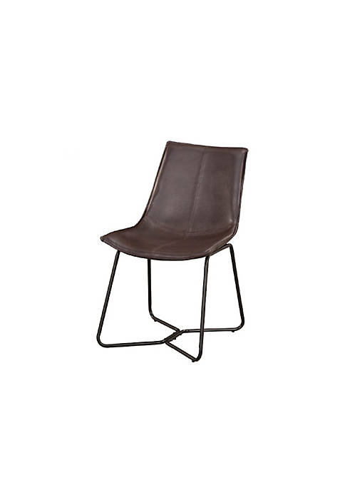 Duna Range Bonded Leather Side Chairs With Metal
