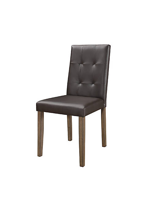 Duna Range Leatherette Side Chair with Tufted Backrest,