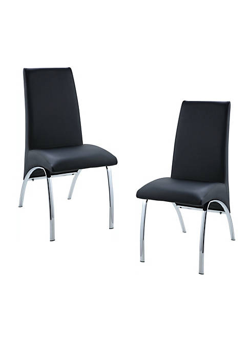 Duna Range Leatherette Upholstered Side Chairs with Metal