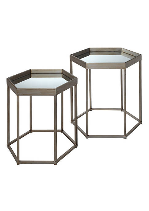 Duna Range Side Table with Mirror Top and
