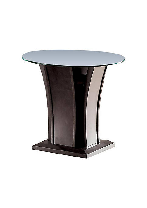 Duna Range Modern End Table with Round Glass