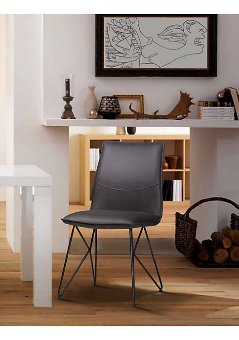 Duna Range Leather Upholstered Metal Chair with Angle