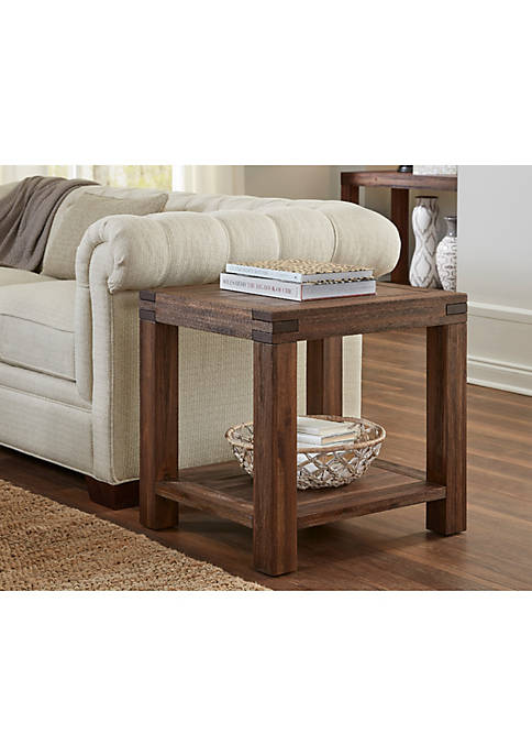 Duna Range Acacia Wood End Table with Exposed