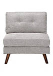 Fabric Upholstered Armless Chair with Tufted Back and Splayed Legs, Gray