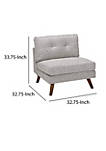 Fabric Upholstered Armless Chair with Tufted Back and Splayed Legs, Gray