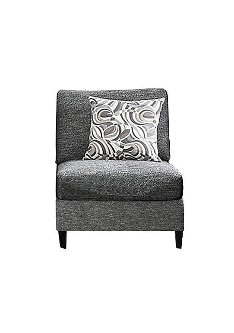 Duna Range Chenille Fabric Upholstered Armless Chair with