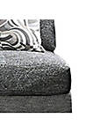 Chenille Fabric Upholstered Armless Chair with Pillow, Dark Gray