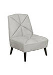 17 Inch Padded Fabric Armchair with Wood Legs, Light Gray
