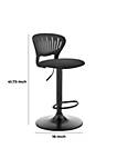 17 Inch Metal Barstool with Fabric Padded Seat, Black