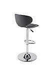 Height Adjustable Swivel Barstool with Scooped Seat, Black and Chrome
