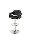 Chair Style Barstool With Tufted Seat And Back Black And Silver