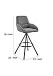 26 Inch Foam Cushioned Counter Height Bar Stool, Black and Charcoal