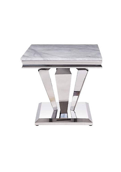 Duna Range End Table with Faux Marble Top