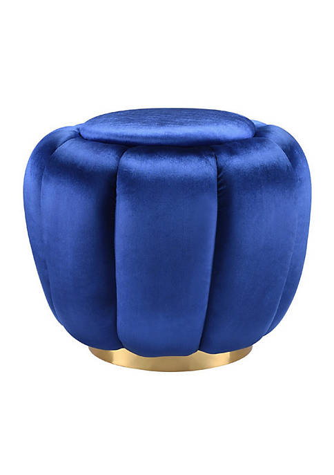 Duna Range Fabric Channel Tufted Round Ottoman with