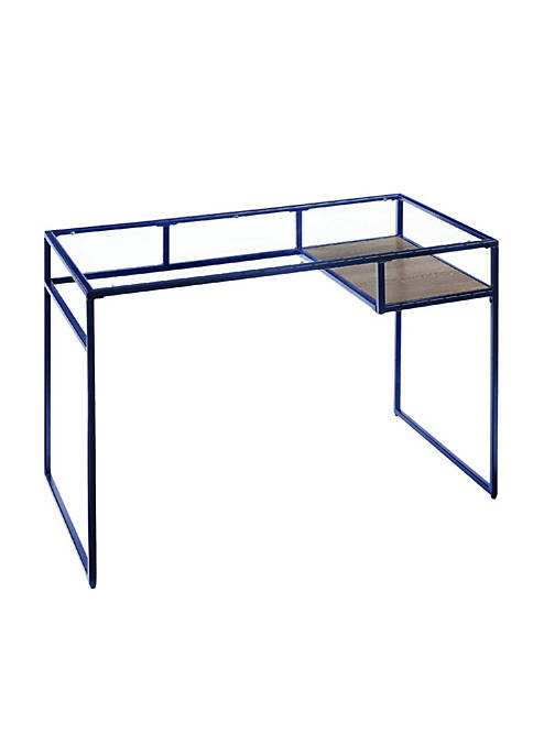 Duna Range Rectangular Glass Top Desk with Open