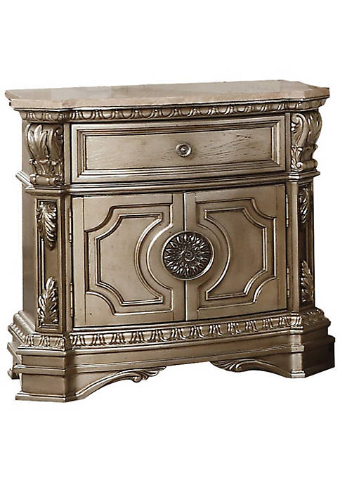 Duna Range Marble Top Nightstand With One Drawer