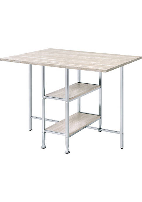 Duna Range Counter Height Table with 2 Shelves,