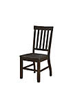 Wooden Dining Side Chairs with Slated Style Back, Set of Two, Brown