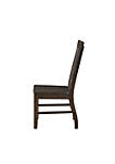 Wooden Dining Side Chairs with Slated Style Back, Set of Two, Brown
