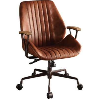 Duna Range Metal & Leather Executive Office Chair, Cocoa Brown