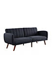 Adjustable Sofa with Channel Stitching and Angled Legs, Gray