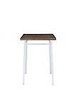 Contemporary Style Square Wood and Metal Bar Table, Brown and Silver