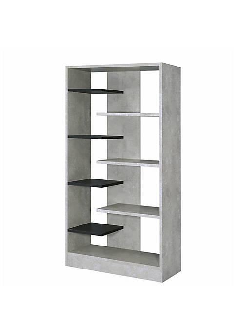 Duna Range Faux Concrete and Wooden Bookshelf with