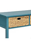 Flavius Console Table with 2 Drawers, Blue