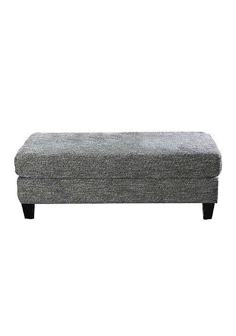 Duna Range Fabric Upholstered Wooden Ottoman with Tapered