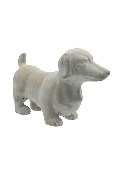 Duna Range Cement Dachshund Dog Figurine Standing on