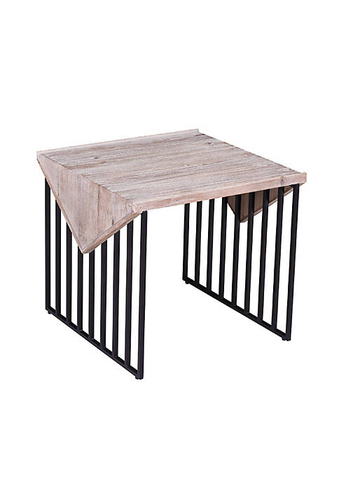 Duna Range Rectangular Wooden Corner Table with Sled