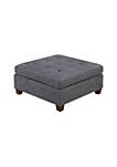 Contemporary Leatherette Rectangular tufted Ottoman, Gray