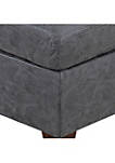 Contemporary Leatherette Rectangular tufted Ottoman, Gray