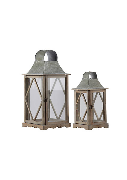 Duna Range House Shaped Wooden Lantern with Glass