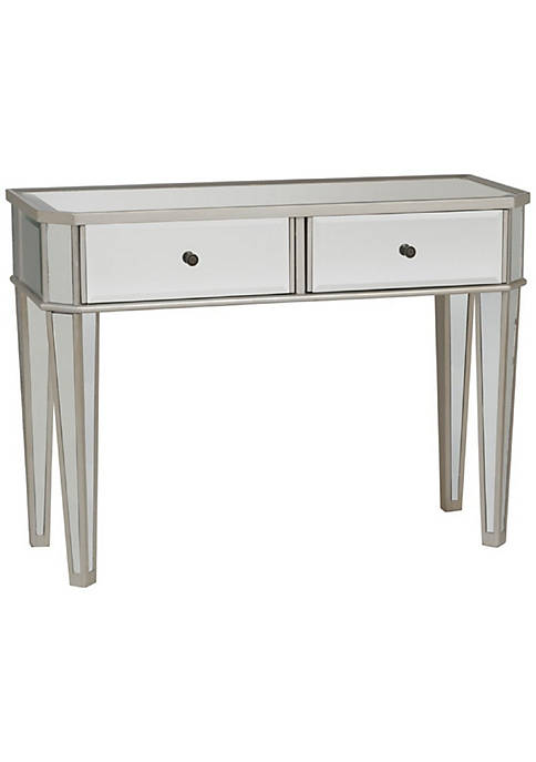 Mirrored Console with "Silver" Wood