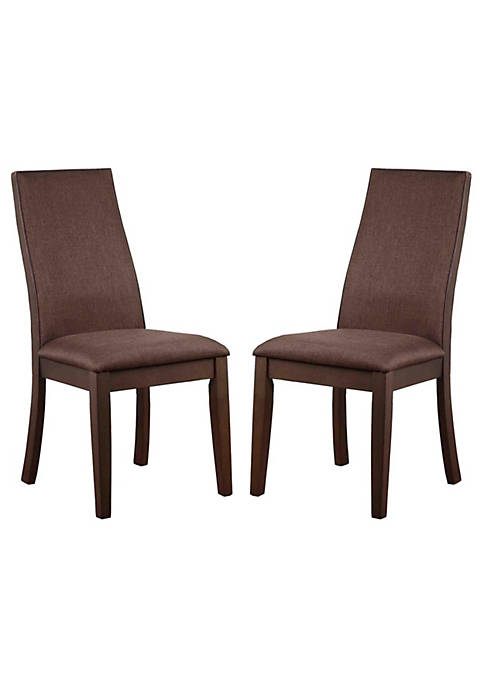Duna Range Upholstered Wooden Dining Side Chair, Brown
