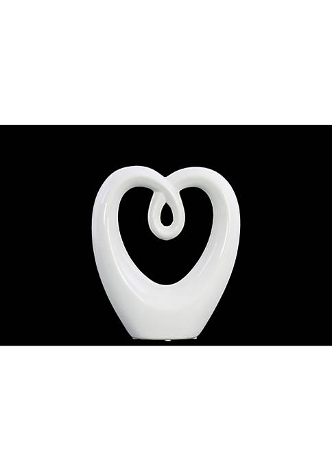 Duna Range Heart Shape Abstract Sculpture In Ceramic,