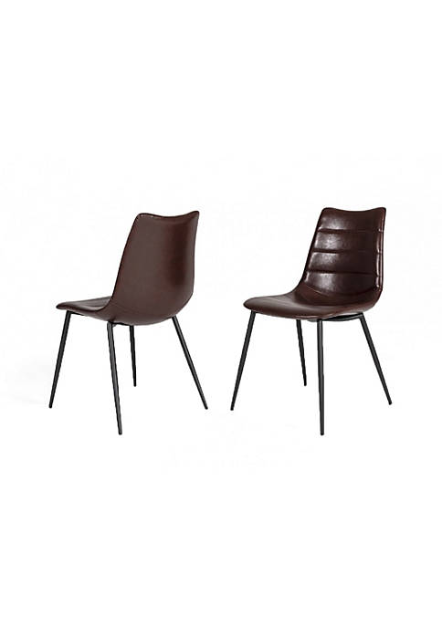 Duna Range Leatherette Dining Chair with Horizontal Stitching,